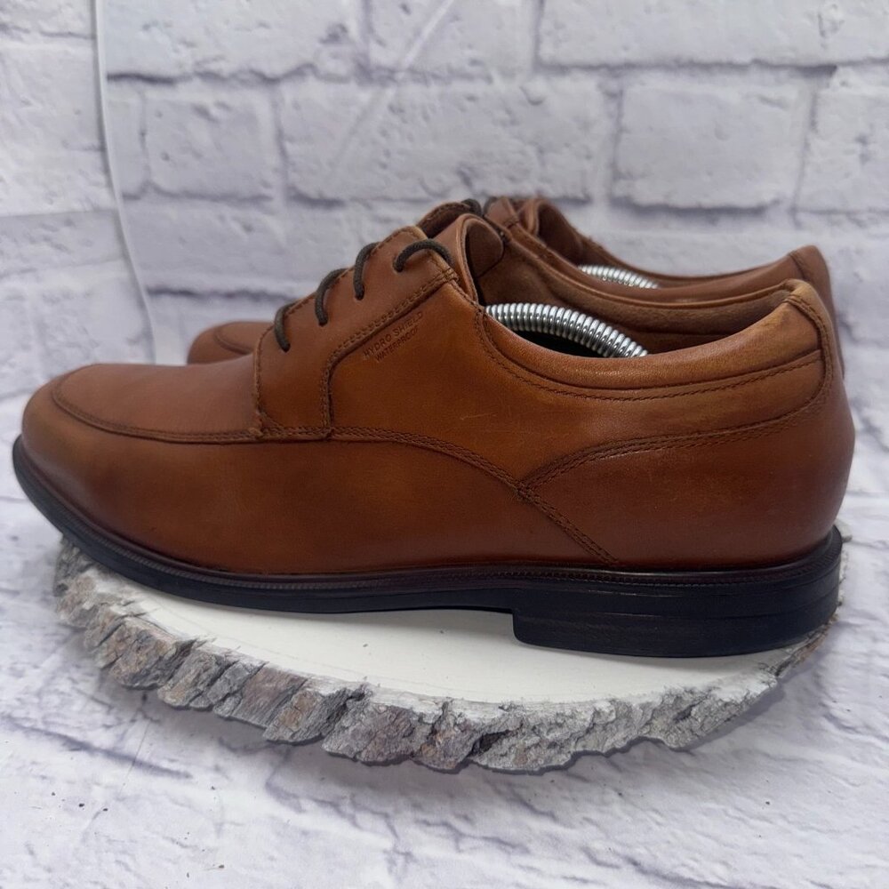 Rockport Hydro-Shield Waterproof Men's Oxford Leather Shoes Sz 12 Brown - Picture 4 of 12